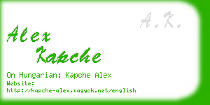 alex kapche business card